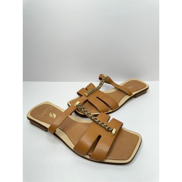 Franco Sarto Sandals Womens Size 5 Tan Effy Open Toe Leather Sandal - Picture 6 of 11